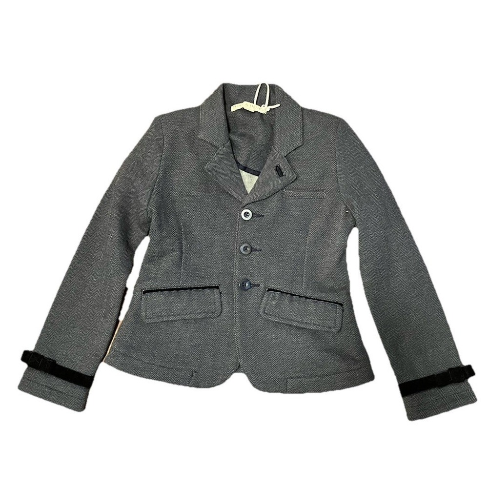 Hope & Henry Girls Blazer Jacket Size 7 Blue Herringbone Knit Easter